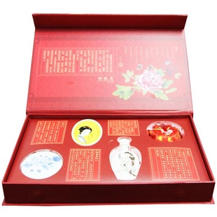 谢馥春 古典珍藏四件套 胭脂 鸭蛋香粉 香包 头油 礼盒套装