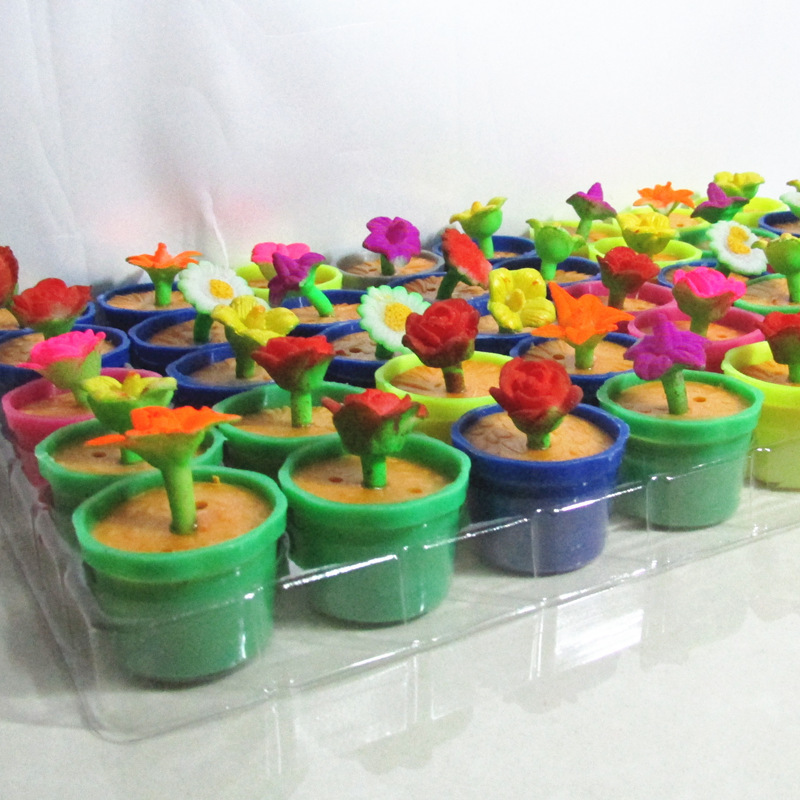 批发地摊热卖新奇产品蛊惑泡水变大玩具海绵宝宝立体植物花情人节