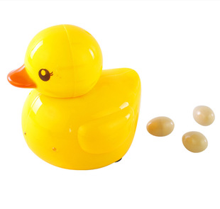 儿童地摊玩具下蛋电动大黄鸭音乐玩具会唱歌的大黄下蛋鸭厂家直销