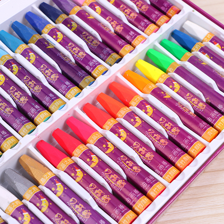 正品青竹月亮船色48色油画棒 安全健康无毒的儿童绘画材料