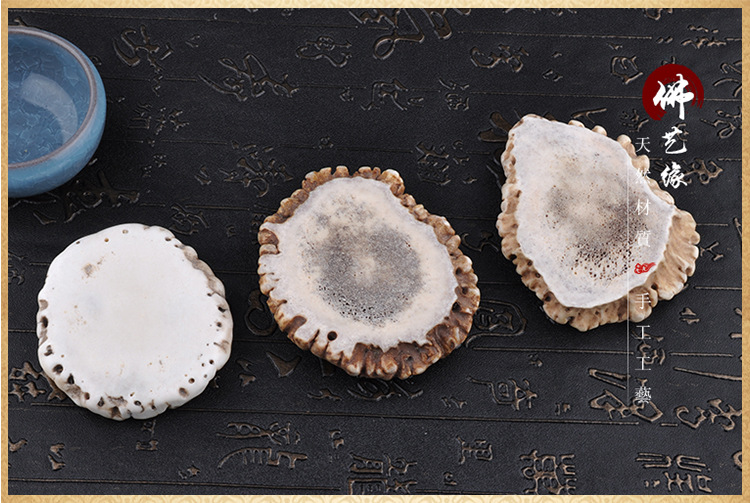 天然鹿角盘雕刻 牌子 挂件 吊坠 把件 金刚 星月菩提子 藏式配饰