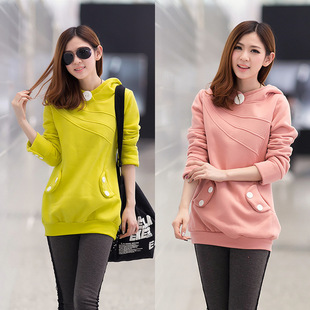 卫衣女秋冬加厚学生外套韩版时尚2015女装正品秋装中长款女款上衣