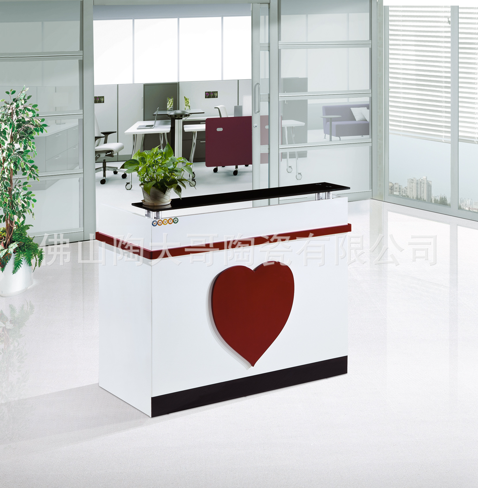 厂家直销 玻璃前台 公司接待前台办公家具 欢迎订做912