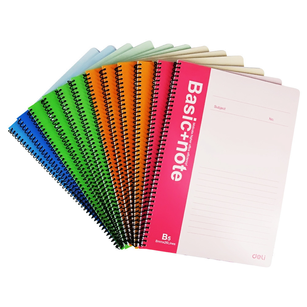 正品 得力7692记事本 线圈记事本 b5日记本 练习本子 文具批发