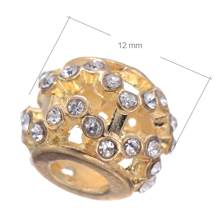 满钻diy合金大孔珠饰品配件批发12mm潘多拉手链串珠 现货供应