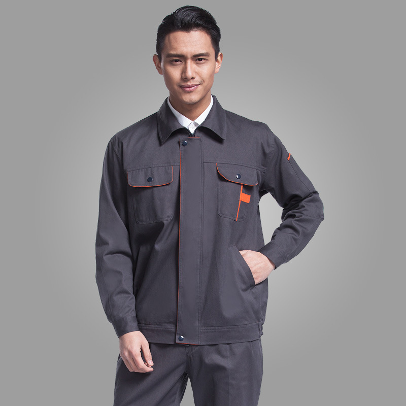 嘉豪搏诗 春秋长袖工作服套装男纯棉吸湿排汗工装工服工衣劳保服