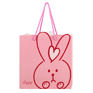 儿童生日礼物袋 宝宝满月回礼品袋手提袋 可爱创意兔子纸袋 批发