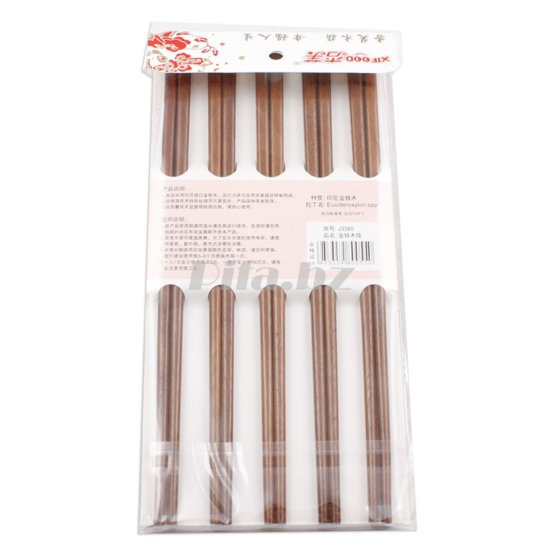 j3380 杏芙大排金铁木筷 环保筷子 家用耐高温木筷批发