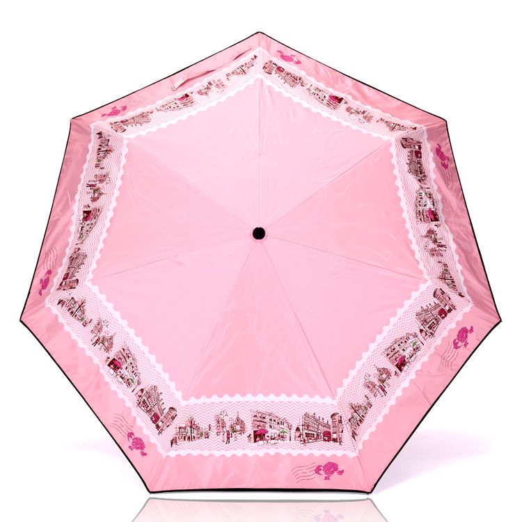 正品天堂伞女士遮阳伞黑胶太阳伞 全自动伞晴雨伞批发价 咖啡驿站