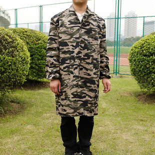 低价促销新款加厚斜纹迷彩男女蓝大褂劳保工作服