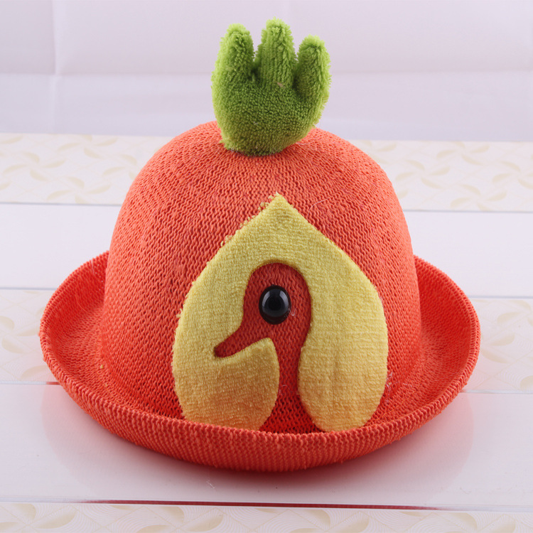 2015韩版新款天鹅帽子 儿童宝宝卡通遮阳帽女童沙滩帽太阳遮阳帽