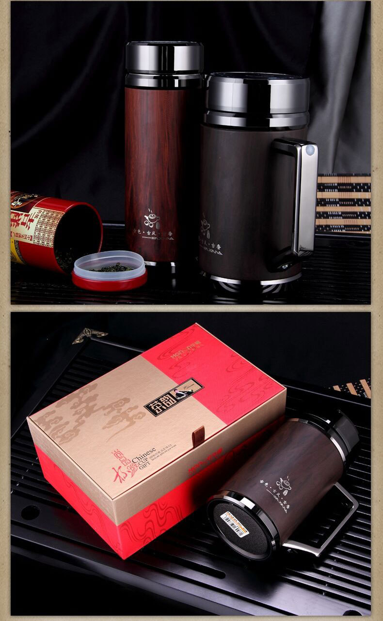 华象紫砂内胆保温杯正品男士 高档商务办公杯 泡茶杯子养生水杯