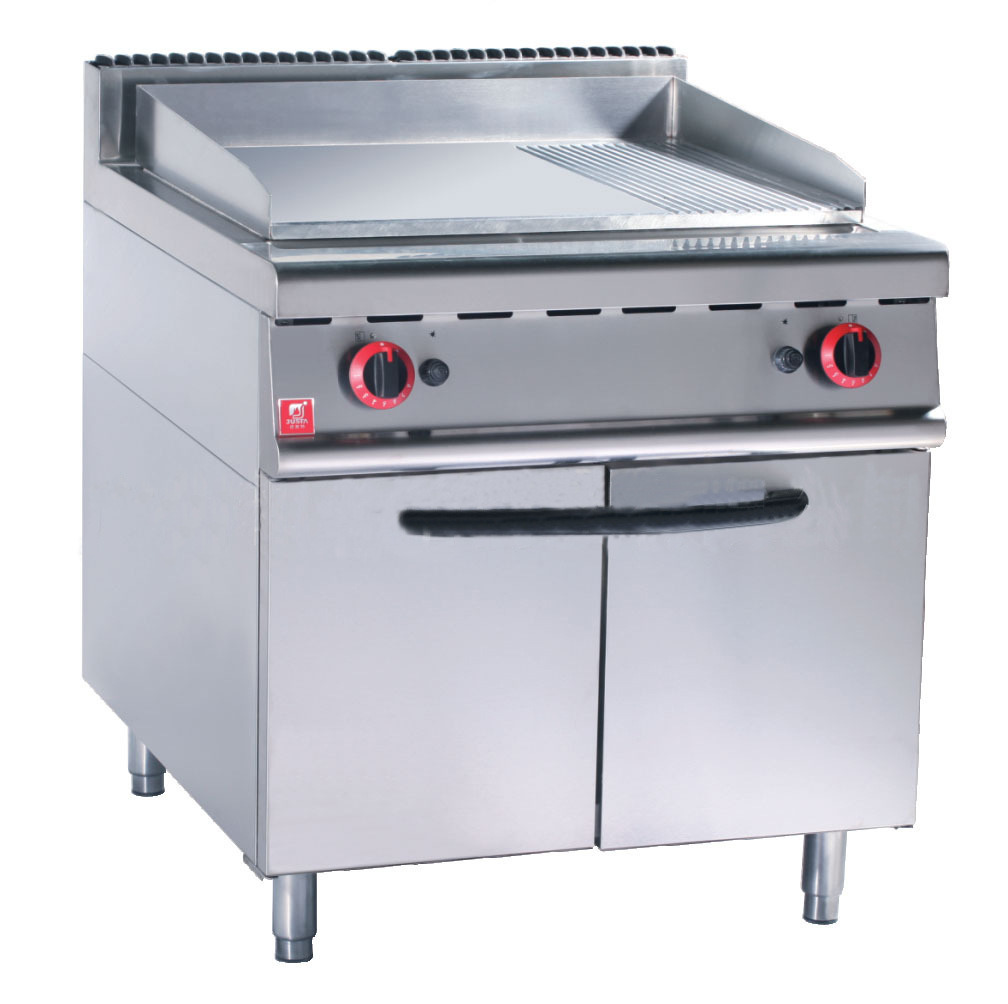 佳斯特jzh-rg燃气半坑半平扒炉连柜座 商用手抓饼燃气扒炉