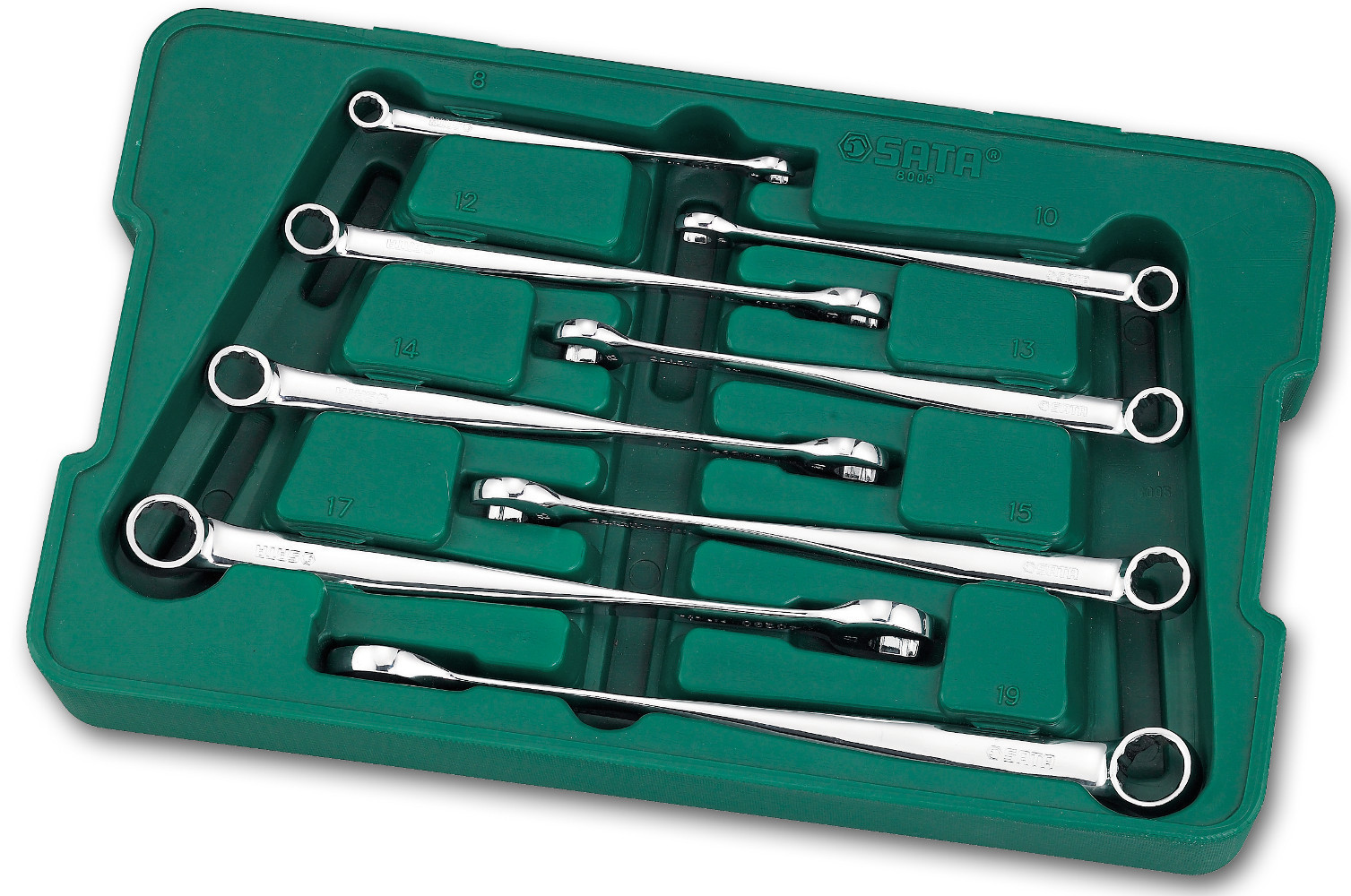 sata世达工具 8件x柄加长两用扳手组套 08005 全套两用扳手