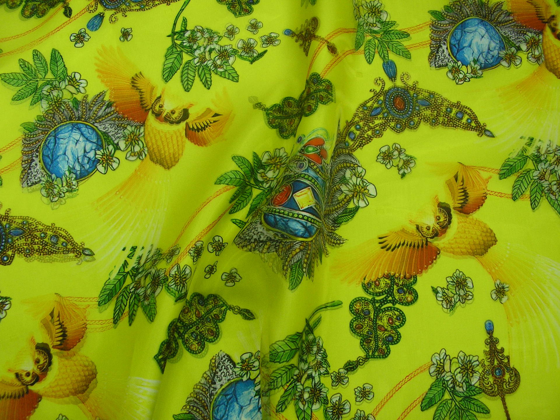 供应2015年新款3d欧根纱印花 鸟归巢图案3d双层立体欧根纱印花