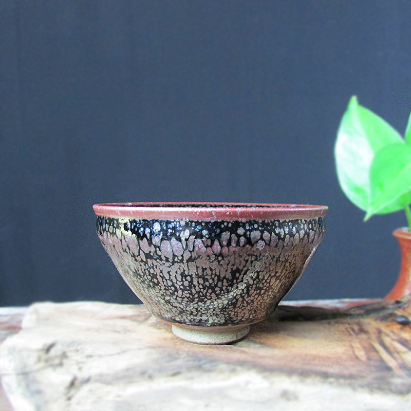 【厂家定制】德化福贵窑天目黄油滴古式茶具 建盏工艺 天目茶具