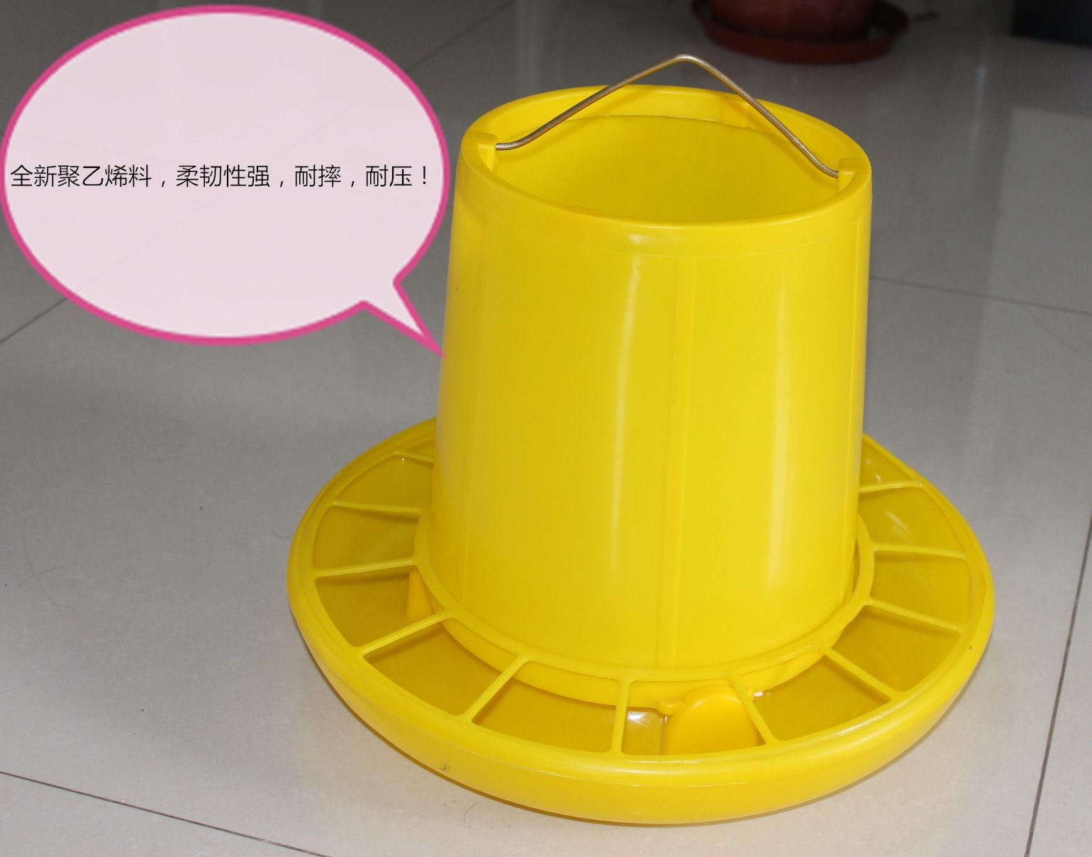 鸡料筒大号料筒鸡饲料桶鸭子喂料桶 喂食器鸡自动下料器鸡用料盘