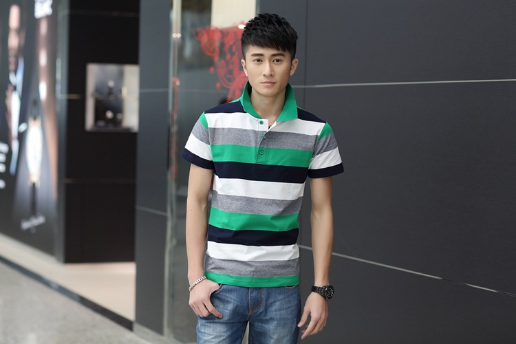 服装工厂批发2015夏季中年男装短袖全棉