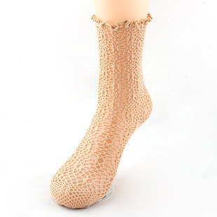 韩国进口袜子批发夏季新款网眼素色中筒薄款百搭镂空dw6女士网袜