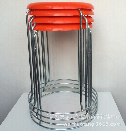 大号43cm八孔四腿钢筋凳子 餐厅家用圆铁登子日用百货货源