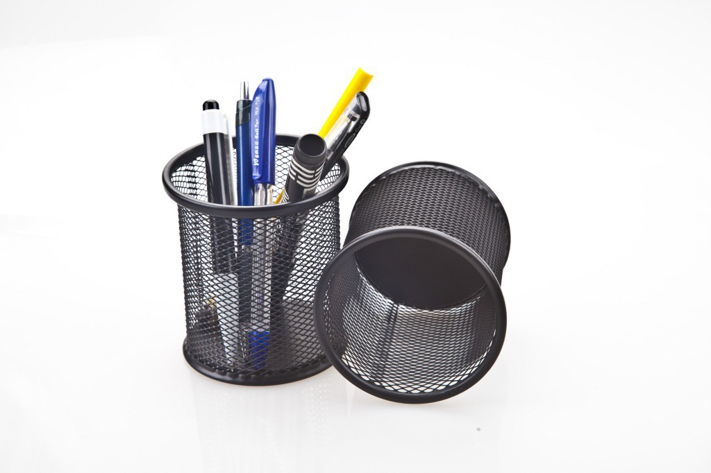 两元店 创意文具 铁质黑色圆笔筒 办公文教用品 日用百货厂家批发