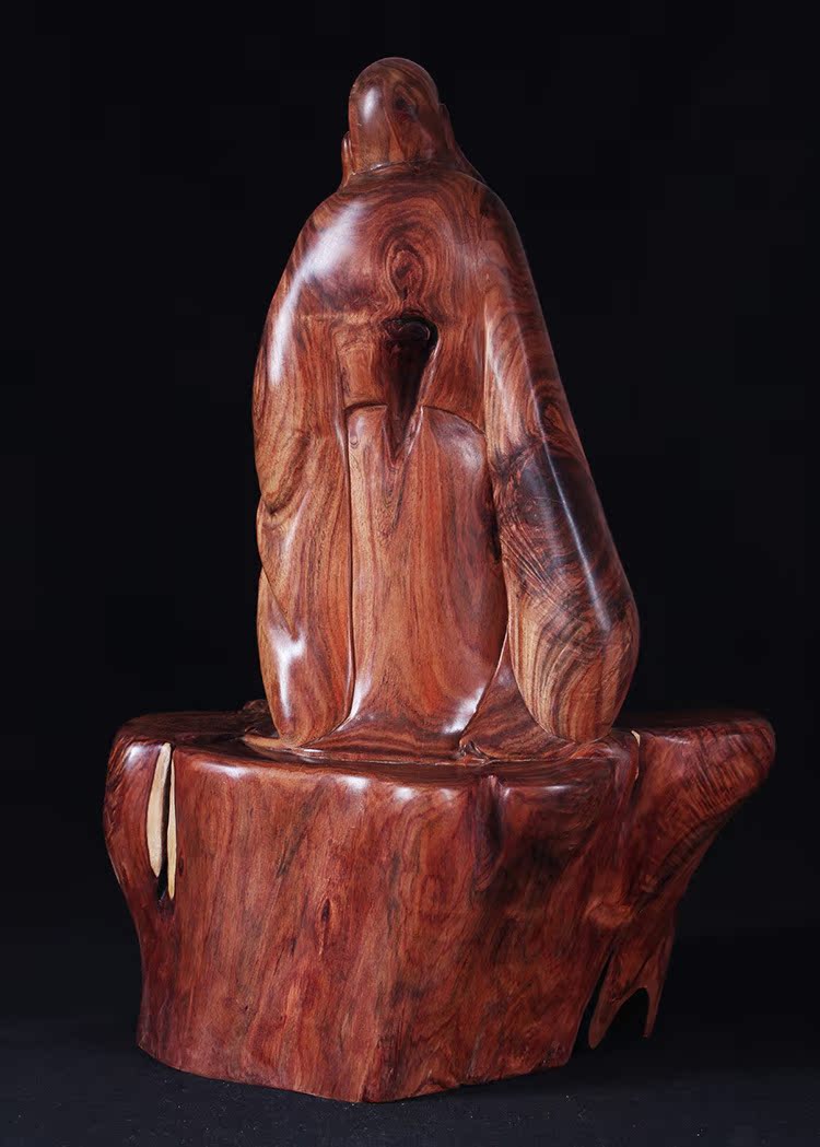 米勒佛佛像摆件 紫檀柳工艺品手工雕刻摆件 瘤疤水波纹 相似海黄