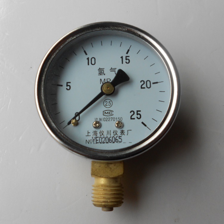 氢气压力表 氢气专用压力表yqq-60 25mpa 氢气气体压力表