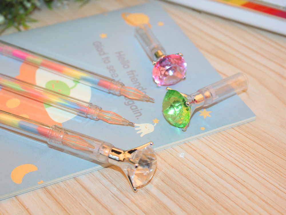 鹏越 韩国文具博灵-132彩虹钻石荧光笔七彩闪光笔 多彩笔工厂直销