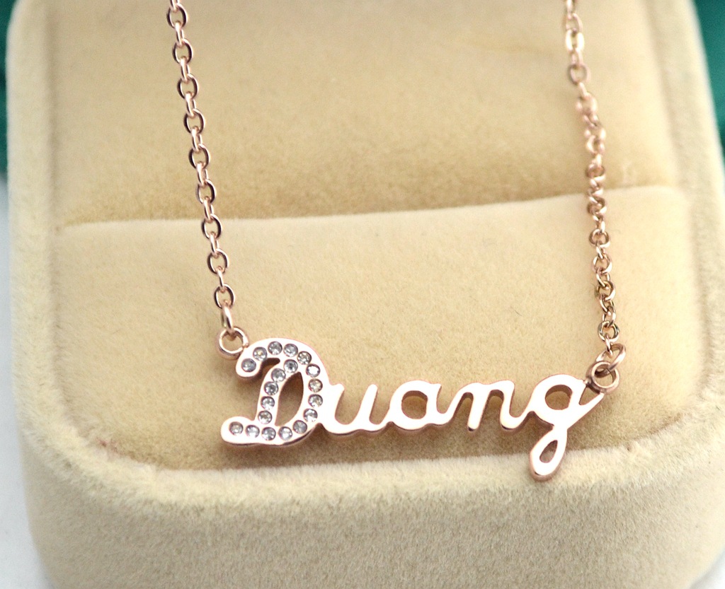 热销新款饰品 duang字母项链 流行duang字母项链 玫瑰金