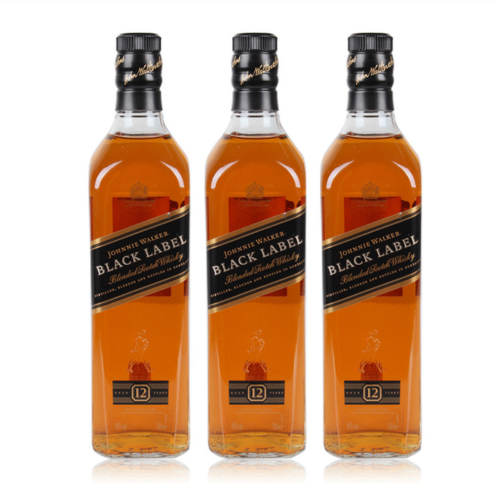 英国进口洋酒,尊尼获加黑牌12年调配型苏格兰威士忌,黑方750ml