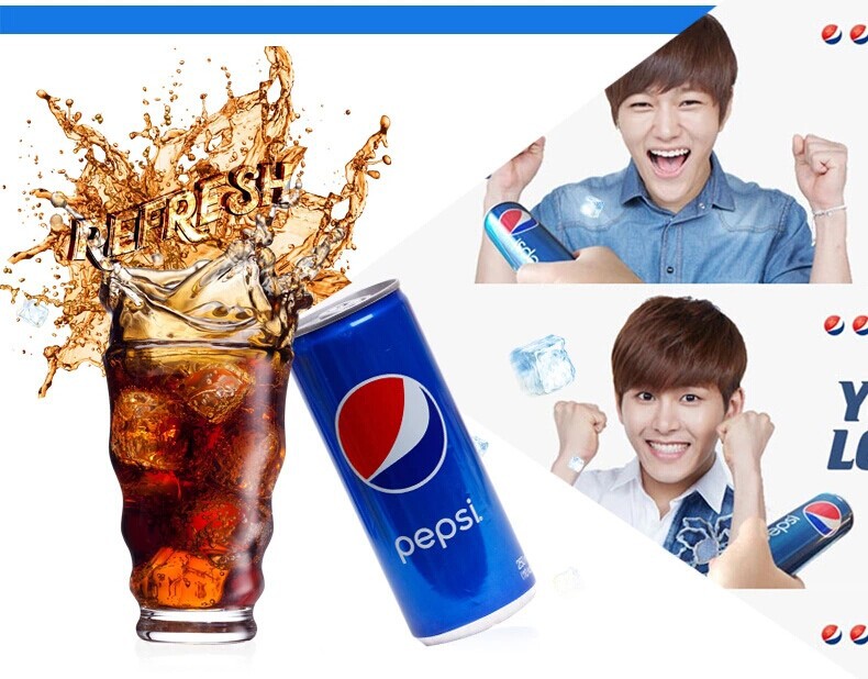 韩国原装进口lotte乐天百事可乐碳酸饮料汽水易拉罐 250ml*30瓶