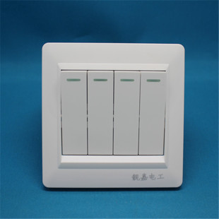 厂家批发86型电工墙壁开关插座 q8暗装四开单控 超薄插座墙插工程