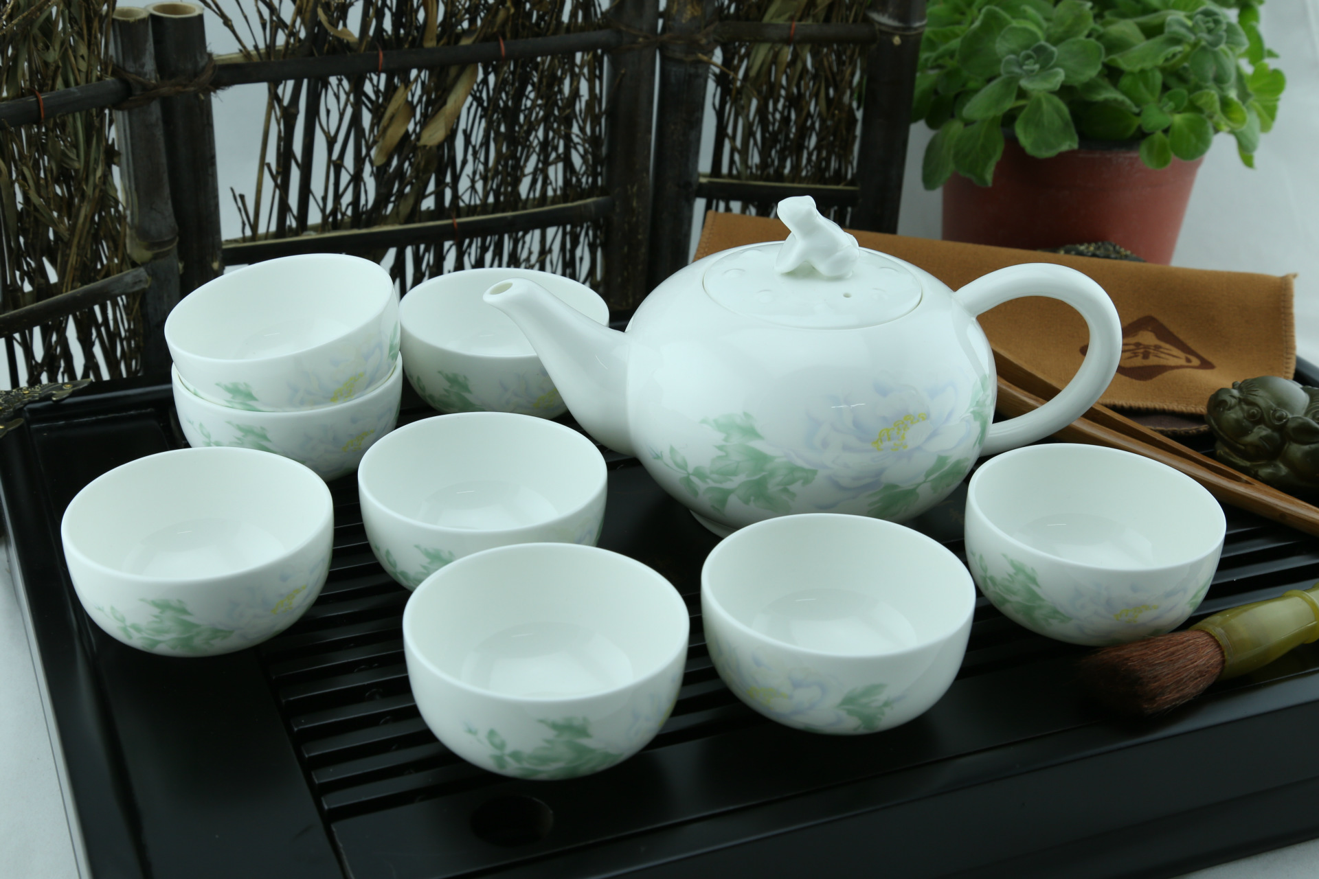 山东淄博博山厂家可定制骨质陶瓷套装茶具/多花色骨质瓷茶杯茶壶