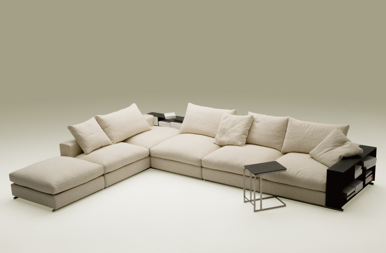 现代休闲布艺沙发带边几大小户型皮布沙发组合客厅家具厂家直销