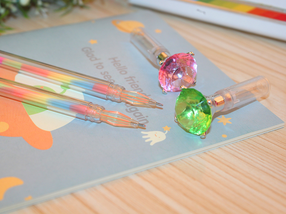 鹏越 韩国文具博灵-132彩虹钻石荧光笔七彩闪光笔 多彩笔工厂直销