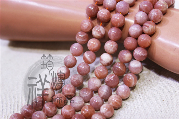 批天然太阳石散珠 橙月光石圆珠 6-12mm串珠diy饰