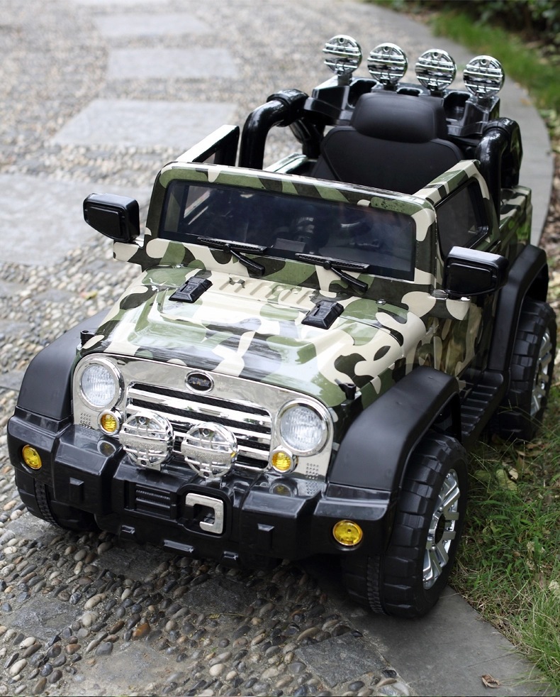 贝瑞佳儿童电动车宝宝玩具可坐双驱越野带遥控四轮汽车牧马人