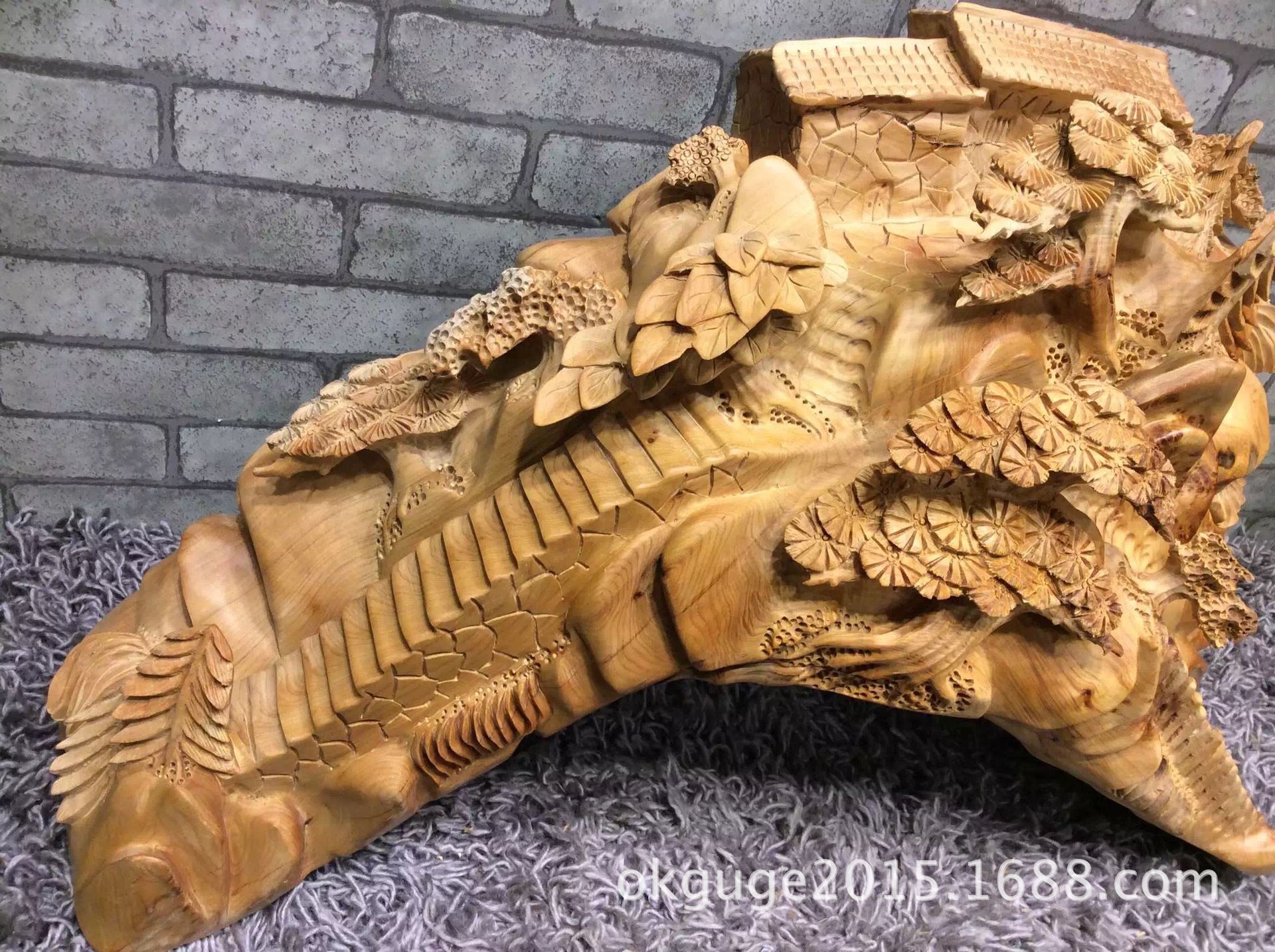 崖柏根雕山水农家乐工艺品家居摆件纯手工雕刻酒店会所好友送礼