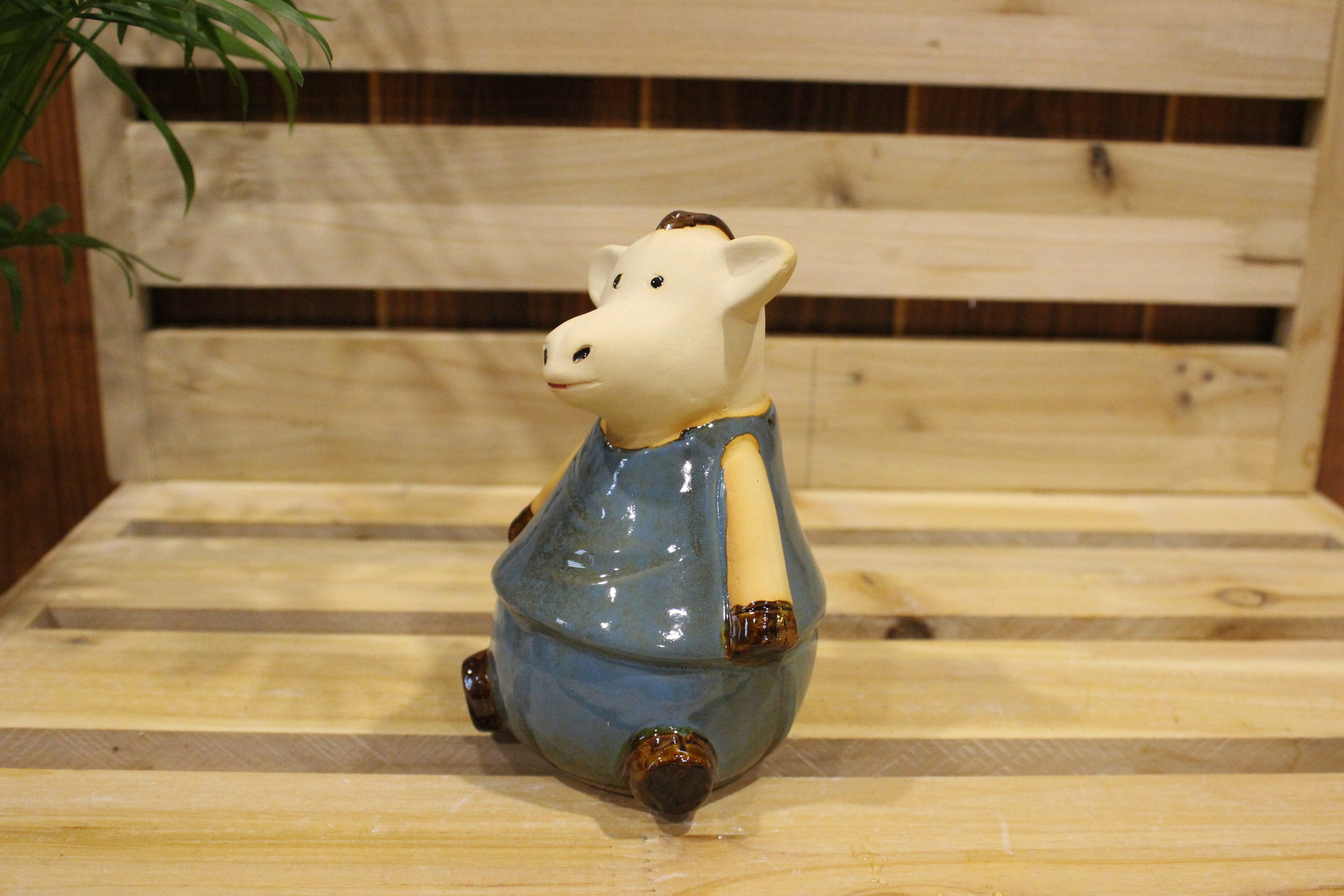 q版卡通牛存钱罐92017陶瓷工艺品摆件 窑变釉动物 家居装饰品陶瓷