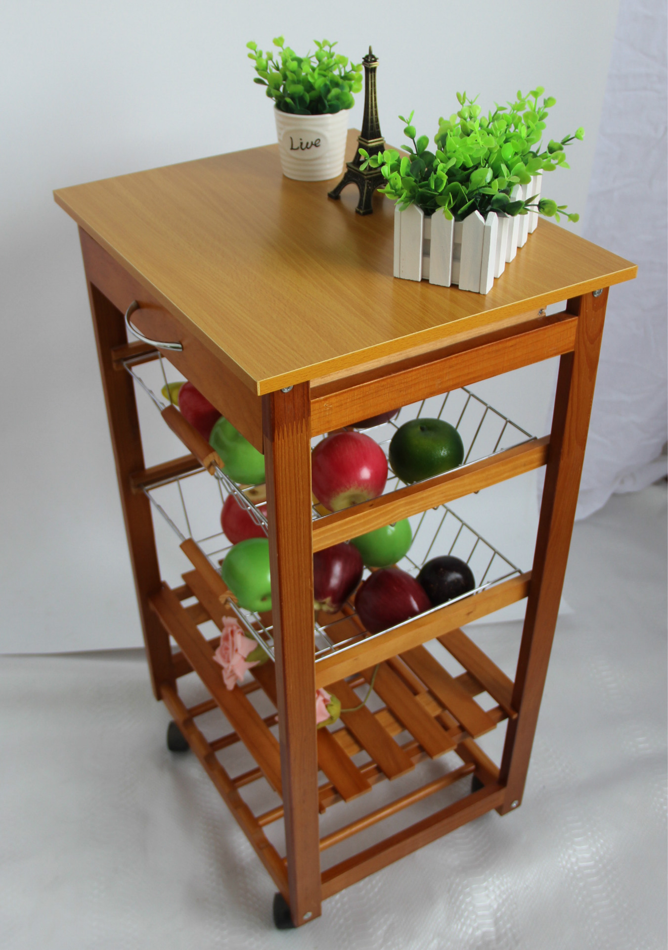 厂家直销出口实木制高档酒店餐厅必备手推餐车木推车酒店服务车