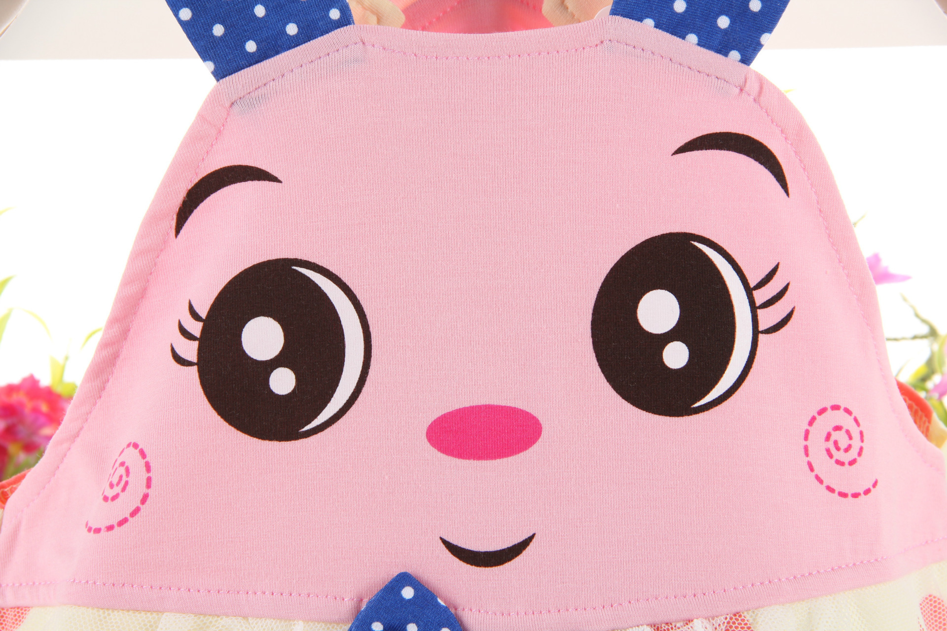 2015夏款奇喜5181 竹纤维蕾丝兔宝宝造型哈衣 背带连体裤批