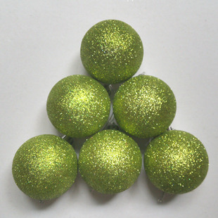 【专业生产】 圣诞塑胶球 葱粉球 浅绿葱球