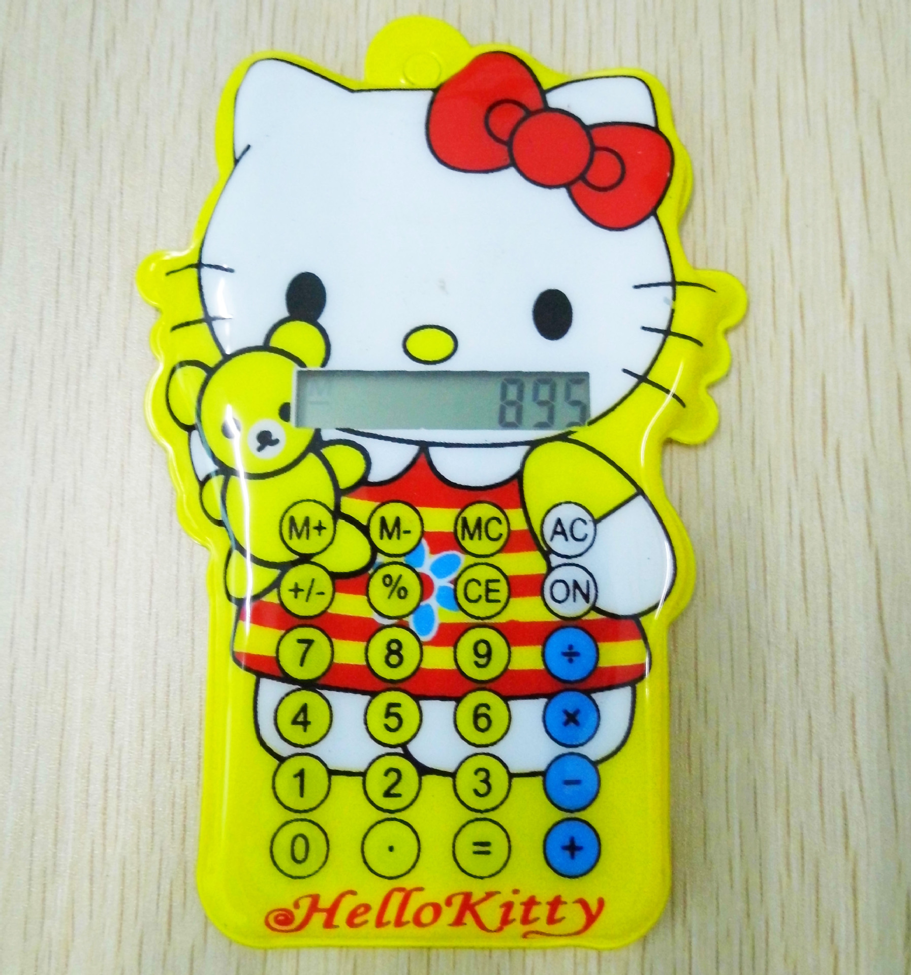 厂家直销新款学生黄色8位数kt猫卡通创意kitty电池电子计算器