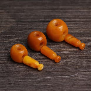 天然波罗的海老蜜蜡三通佛头批发 鸡油黄琥珀diy手工手链配件批发