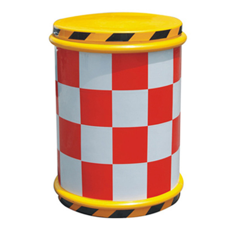 【厂家直销】 圆形防撞桶 塑料隔离墩 道路分流桶交通设施厂