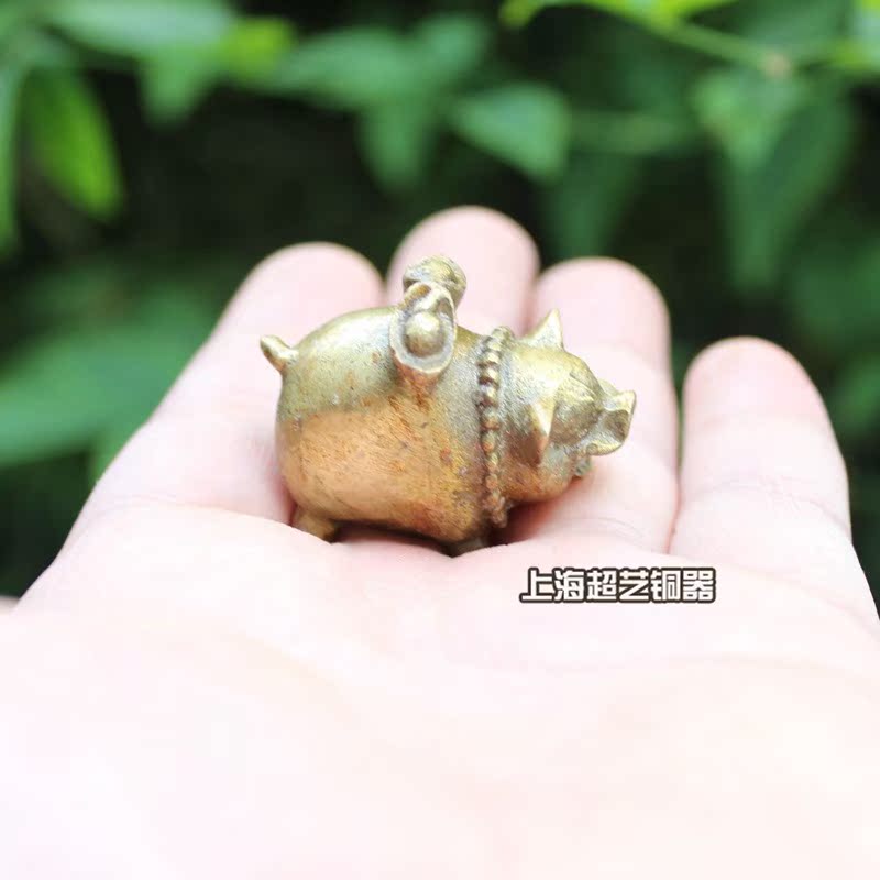 超级无敌小猪猪迷你纯铜猪摆件实心风水家居装饰品十二生肖元宝猪