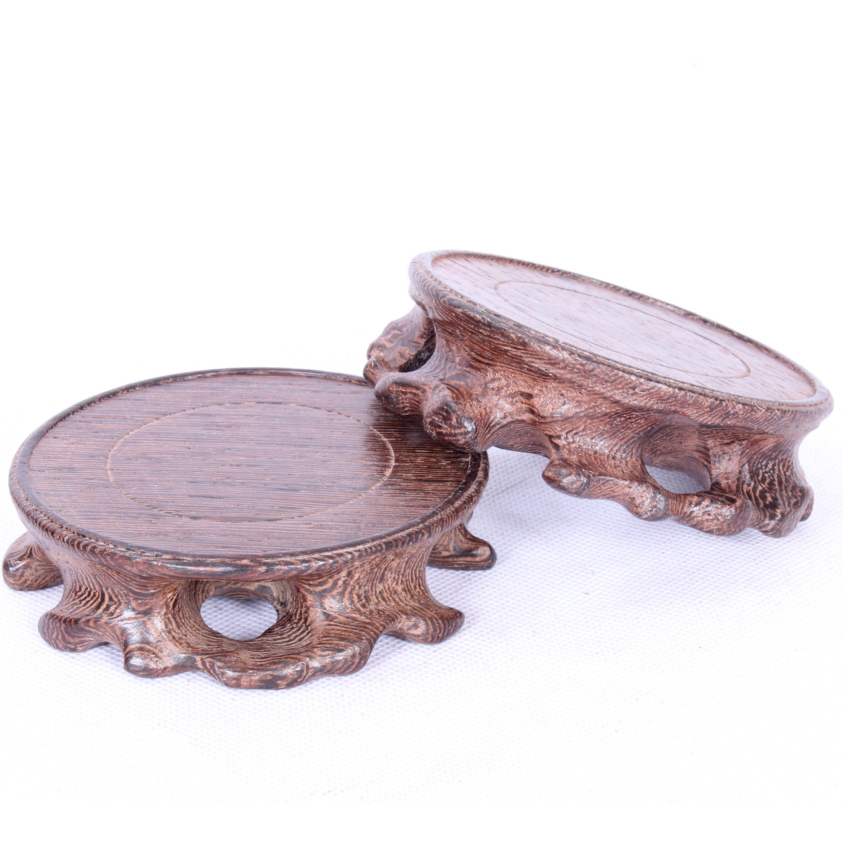 热卖实木花瓶底座 鸡翅木圆形红木质紫砂壶奇石翡翠玛瑙底座批发