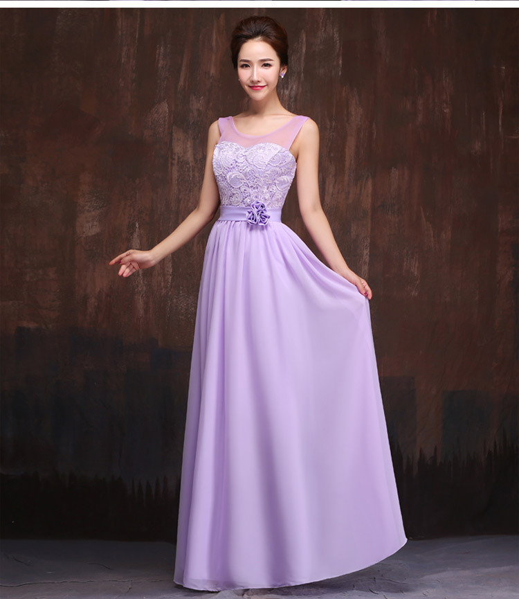 秋冬季长款伴娘服 韩版伴娘裙姐妹裙 2014新款伴娘团礼服紫色长裙