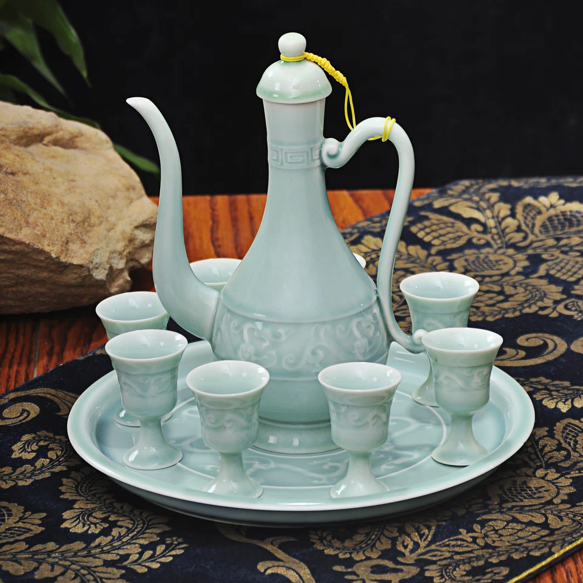 青瓷酒具10件套套装厂家直销