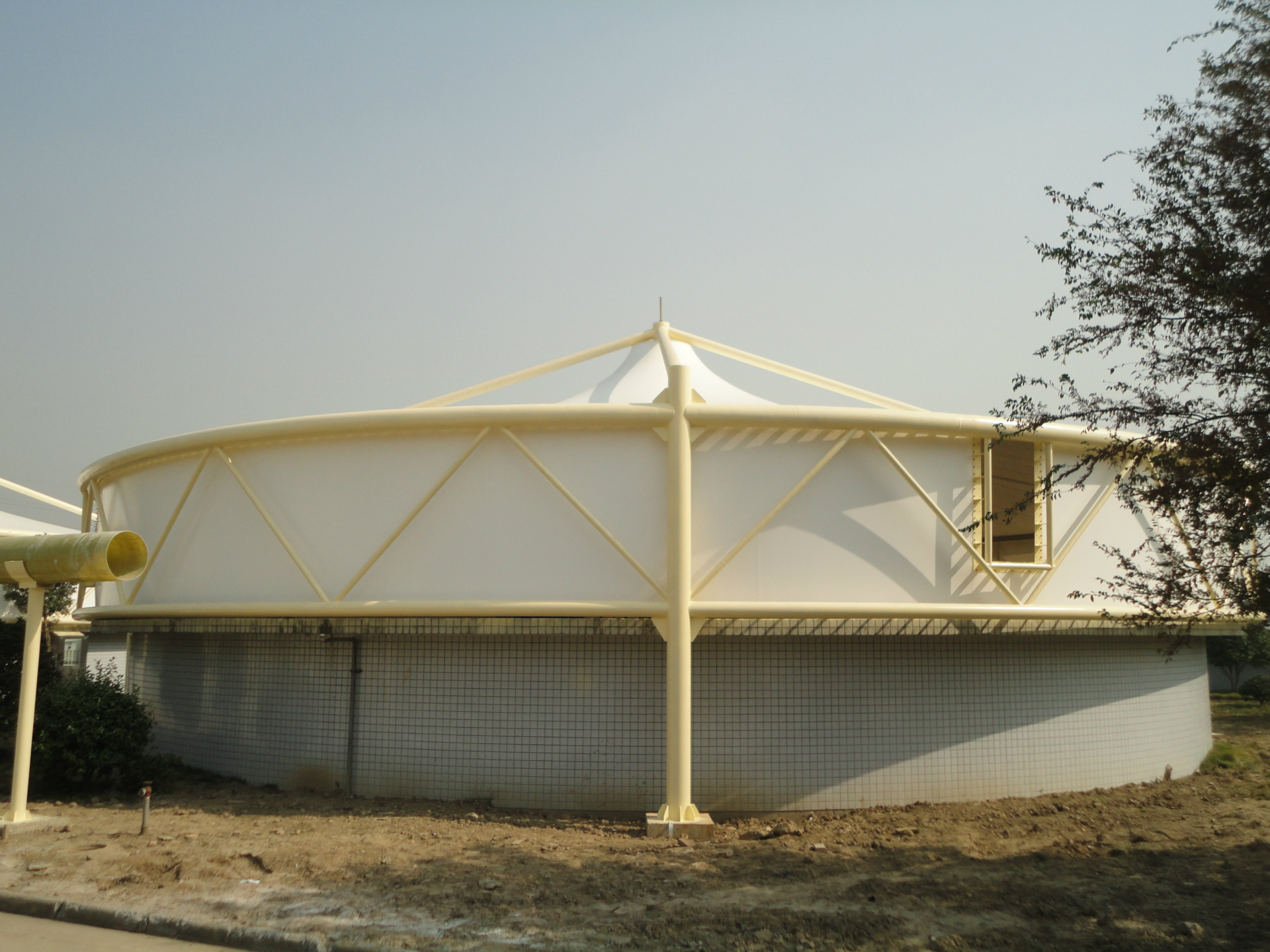 环保沼气池加盖 膜结构加盖 臭气收集 沼气收集 污水池加盖